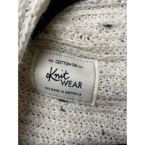 COTTON ON CASUAL WATERFALL OVERSIZED KNIT SWEATER WOMENS OSFM CREAM - Picture 3 of 6